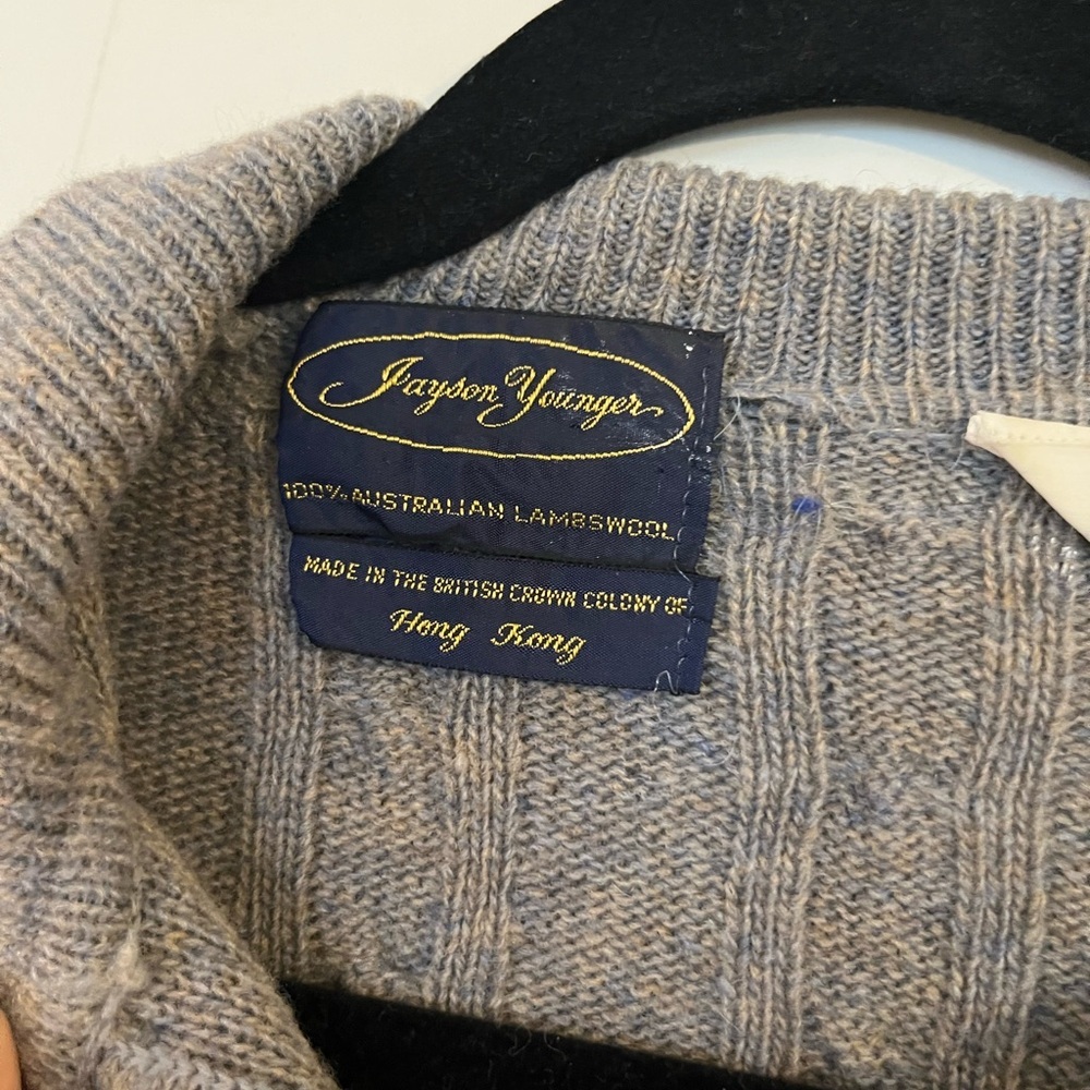 100% Australian Lambswool Gray Pullover Sweater Womens Medium / Mens Small - Picture 5 of 11